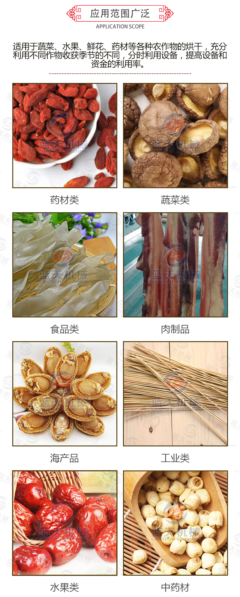 枸杞網(wǎng)帶式烘干機應用范圍廣泛