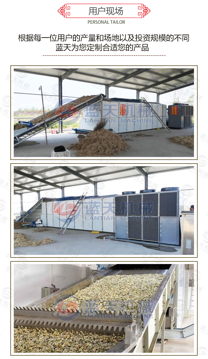 枸杞網(wǎng)帶式烘干機用戶(hù)現場(chǎng)